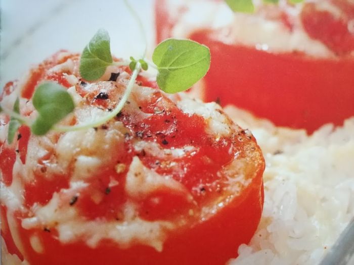 Pomidory zapiekane na ryżu