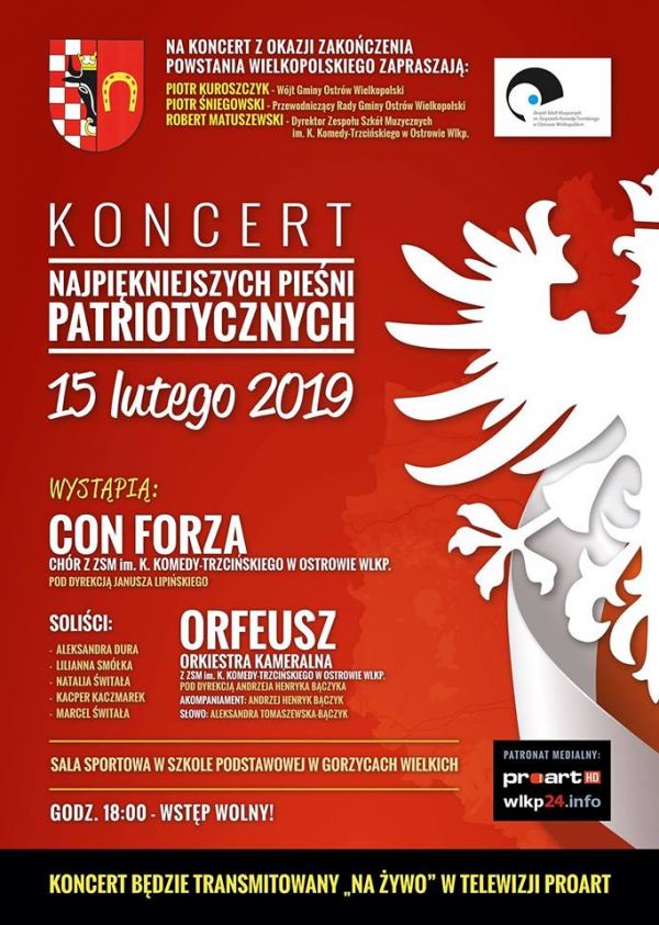 Koncert najpiękniejszych pieśni patriotycznych