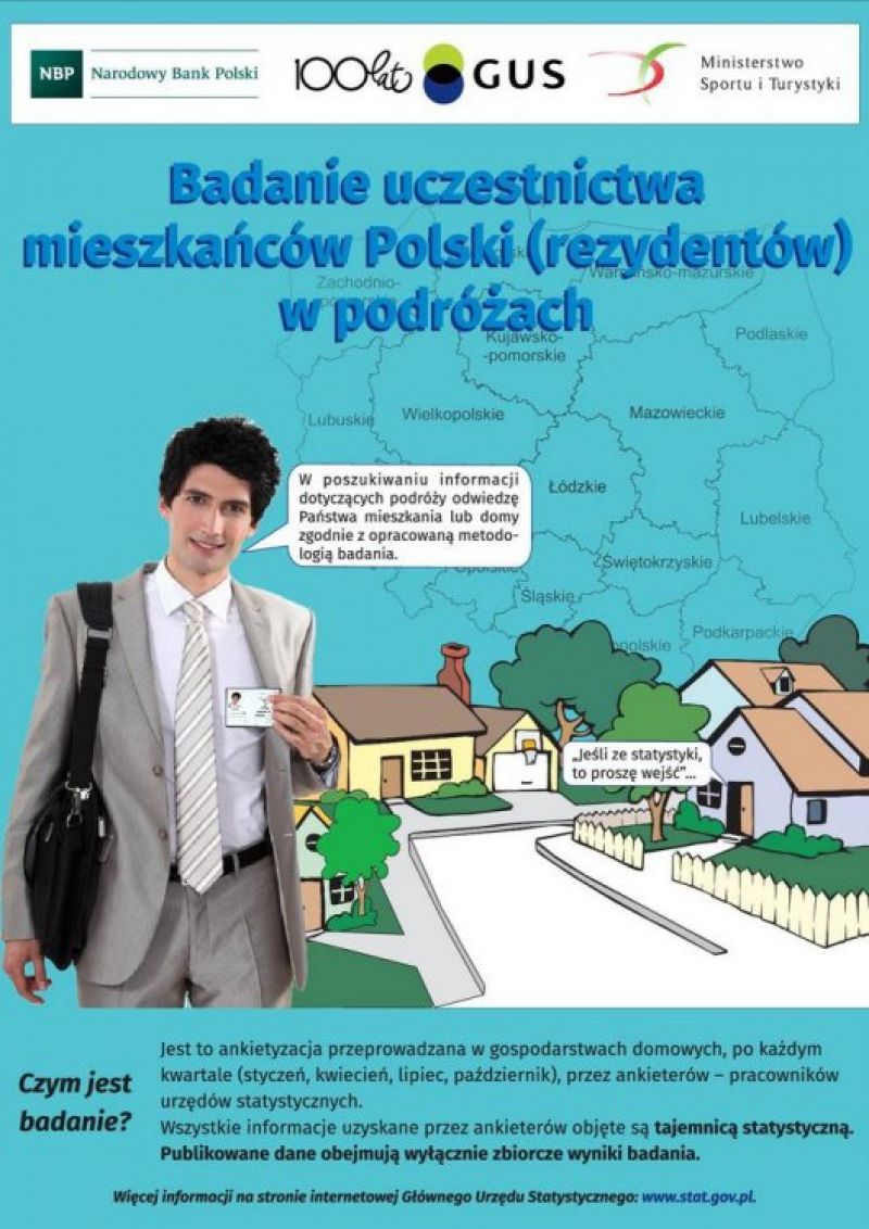 Badanie uczestnictwa mieszkańców Polski w podróżach prowadzone przez GUS