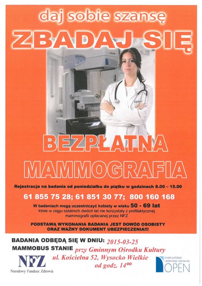 Bezpłatna mammografia