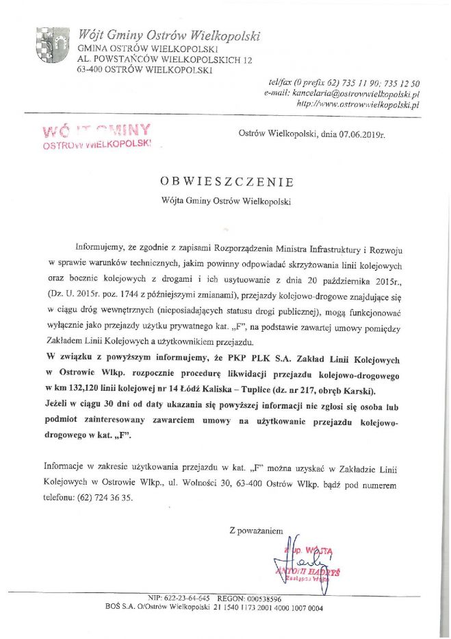 Likwidacja przejazdu kolejowego